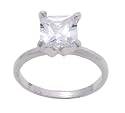 SilverBin Sterling Silver Engagement Style Polished Square CZ Ring