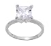 SilverBin Sterling Silver Engagement Style Polished Square CZ Ring