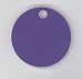 Plastic ID Tag, Large Round Purple