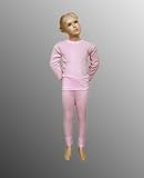 Girls Thermal Set Long Sleeve Vest & Long Pants Pink
