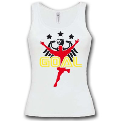 DEUTSCHLAND MOTIV 8 Damen Tank Top Weiss / Schwarz-Rot-Gelb Gr. M