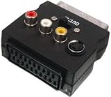 Adaptateur avec fiche Peritel gigogne ET fiche RCA x3 femelle + S VIDEO femelle Avec Inter InETOut