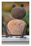 Ancient Graffiti Riverstone/Metal Sitting Frogs Large