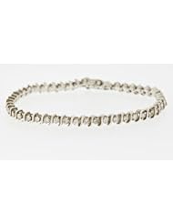 Gorgeous 1.00 Ct Round Diamond S-style Bracelet .925 Sterling Silver 7"
