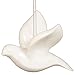 Peaceful White Flying Dove 2.5 inch Resin Decorative Hanging Ornament Set of 2, Friendship Day