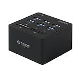 ORICO 3H6C-BK Aluminum High Speed 5Gbps 6 Port USB 3.0 Hub with US Plug - Black