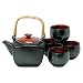 Miya 5-Pc Japanese Tea Set - Iron And Amber Glaze E803C