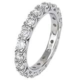 .925 Sterling Silver Eternity Ring With Round Cubic Zirconias