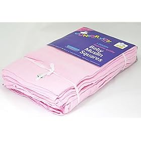 Pack of 12 Pale Pink Cotton Muslin Wraps/Squares