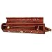 Wooden Coffin Incense Burner - Sun and Moon Inlays - Storage Compartment