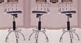 3 24" to 29" Adjustable Chrome Swivel Barstools Chairs