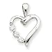 14k White Gold Diamond heart pendant