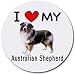 I Love My Australian Shepherd Dog Round Mouse Pad