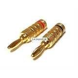 High-Quality Copper Speaker Banana Plugs - Compression-Fit, Closed Screw Type, 24K Gold plated finish