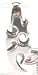 SPIKE FLAMES Silver Tone PEWTER Pocket Clip Ring KEY CHAIN