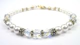 April Diamond Birthstone Gold Filled Swarovski Crystal Beaded Bracelets