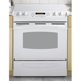 30" Slide-in Electric Range with 4.4 cu. ft. TrueTemp Oven 4 Ribbon Elements PowerBoil Element Warming Zone and Storage Drawer in White: Appliances