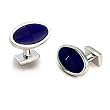 Rhodium Cufflinks in Purple- Sold as a Pair