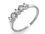 Image of 9ct White Gold Ladies Cubic Zirconia Fancy Half Eternity Ring