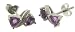 9ct White Gold Ladies Diamond and Amethyst Earrings