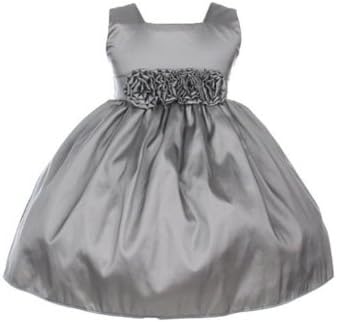Sweet Kids Baby-Girls Sleeveless Flower Girl Dress with Rolled Flower Waistband