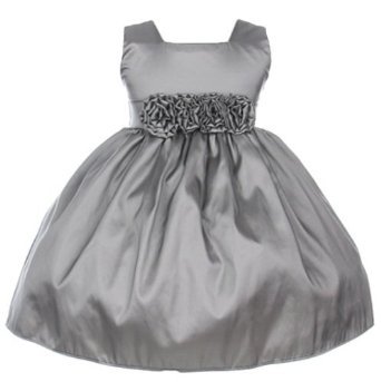 Sweet Kids Baby-Girls Sleeveless Flower Girl Dress with Rolled Flower Waistband