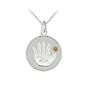 Sterling Silver Citrine November Birthstone Handprint Pendant, 18"