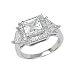 Rhodium Sterling Silver Ring with Cubic Zirconia - Size 6,8,9