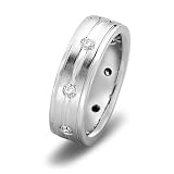 14k White Gold Men's Diamond Wedding Band, 7mm