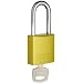 Brady  Aluminum Lockout/Tagout Padlock, Keyed Alike, 1-3/5" Body Length, 1-1/2" Shackle Clearance