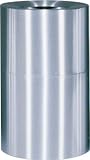 Designer Line Aluminum 35 gallon Aluminum Open Top Satin Aluminum Waste Receptacle AOT35NLSA