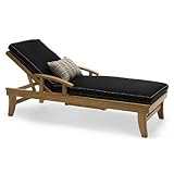Melbourne Outdoor Chaise Lounge Chair with Cushion - Majesty Espresso with Black Piping - Frontgate, Patio Furniture