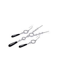 Nickel Free Sterling Silver Pendant & Earring Sets Black Matching CZ Set