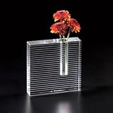 HORTZ PINSTRIPE CRYSTAL BLOCK BUD VASE