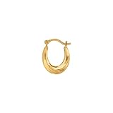 10k Gold Fancy Small Oval Hoop Earrings - JewelryWeb