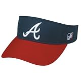 MLB ADULT Atlanta BRAVES Home Red/Blue VISOR Adjustable Velcro TWILL
