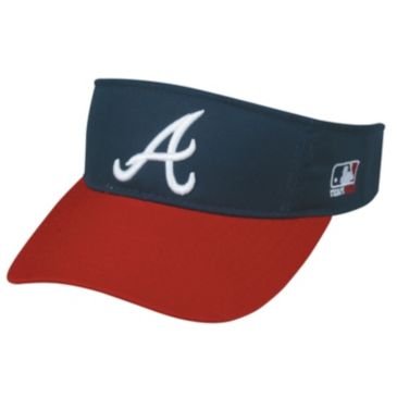 MLB ADULT Atlanta BRAVES Home Red/Blue VISOR Adjustable Velcro TWILL