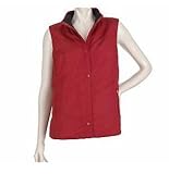 Denim & Co Reversible Snap Front Quilted and Fleece Vest (Small 6 8, Red)