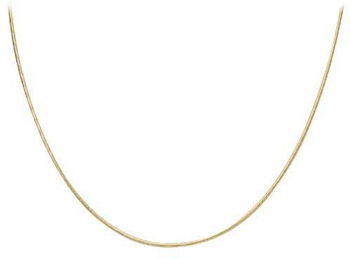 14k Yellow Gold .9mm Round Snake Chain Necklace, 18