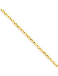 14k Yellow Gold 7in 1.4mm D/C Spiga Chain Bracelet. Metal Wt- 2.04g