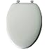 Mayfair 144CP 000 Molded Wood Toilet Seat with Chrome Hinges, STA-TITE Seat Fastening System, Elongated, White