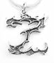 GOTHIC Letter Initial Z Sterling Silver Charm Pendant