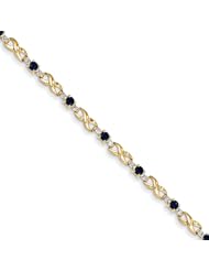 14k Diamond And Sapphire Round Bracelet