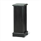 Distressed Black Pedestal Dvd/cd Tower