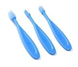 BLUE Silicone & Soft Bristle Toothbrush FOR BABY * 3-stage cleaning set * (For 3 Months +)