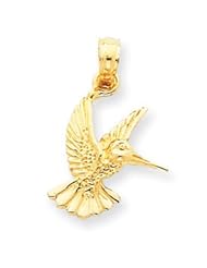 14k Gold Hummingbird Pendant