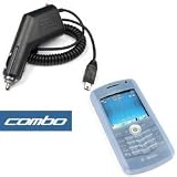 Bargaincell- RIM Blackberry 8100 Pearl PDA Smartphone Accessory Bundle- Car Cigarette Lighter Charger + Blue Transparent Silicon / Slicone Cover Case