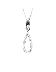 14KT White Gold Diamond 0.07ct. Teardrop Pendant