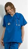 319MiDMM oL. SL160  White Swan V neck Top White Swan Scrub Tops