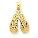 14k Gold Rainbow Enameled Flip Flops Pendant
